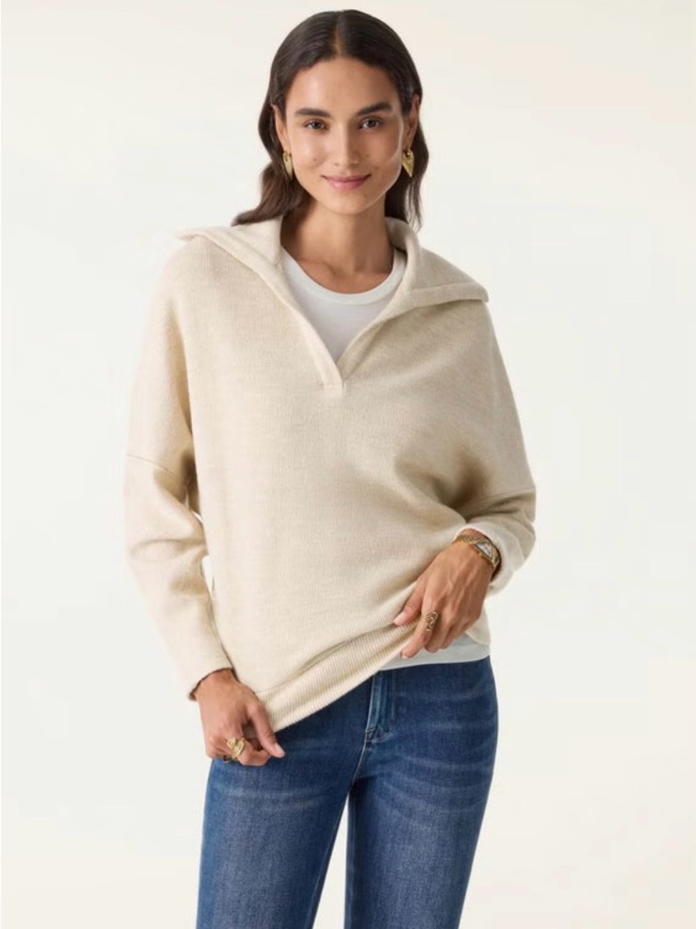 OGL Cozy Collared V Neck Sweater NWT Size Medium